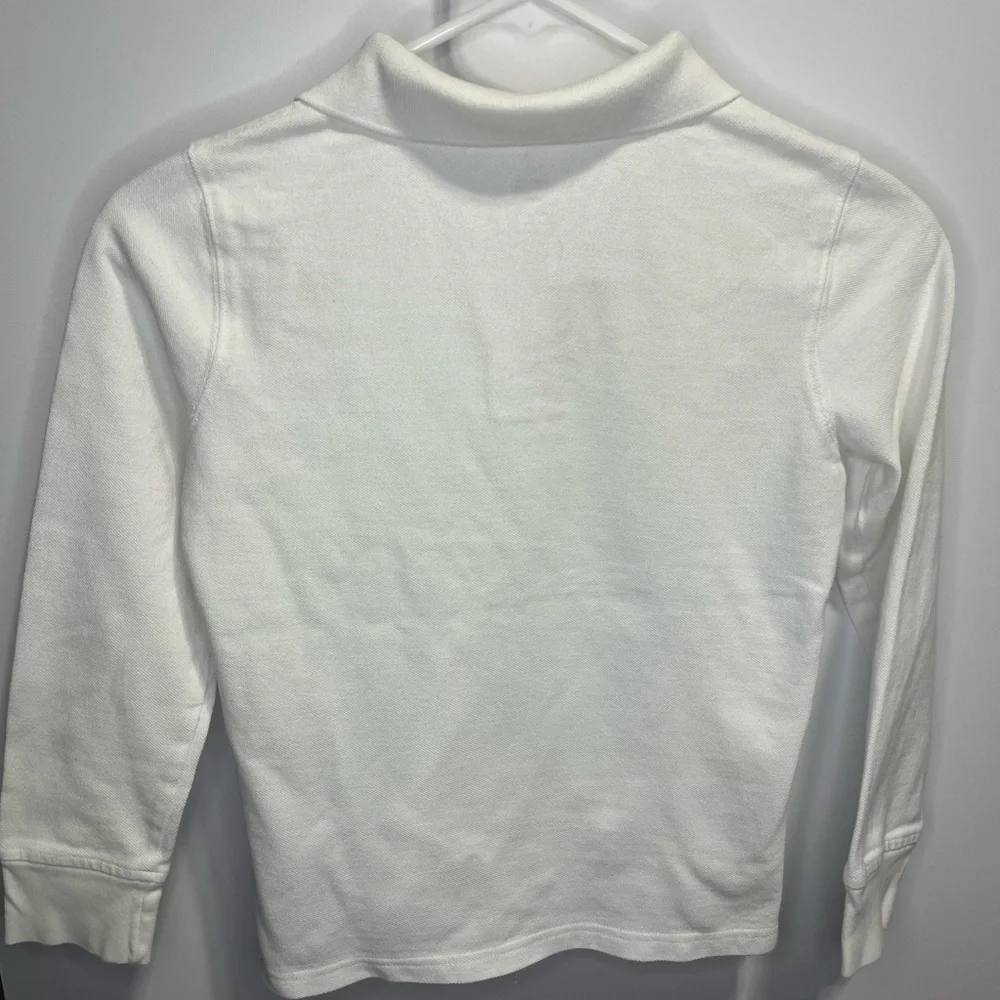 GAP Kids White Long Sleeve Polo Size Boys Medium 100% Cotton